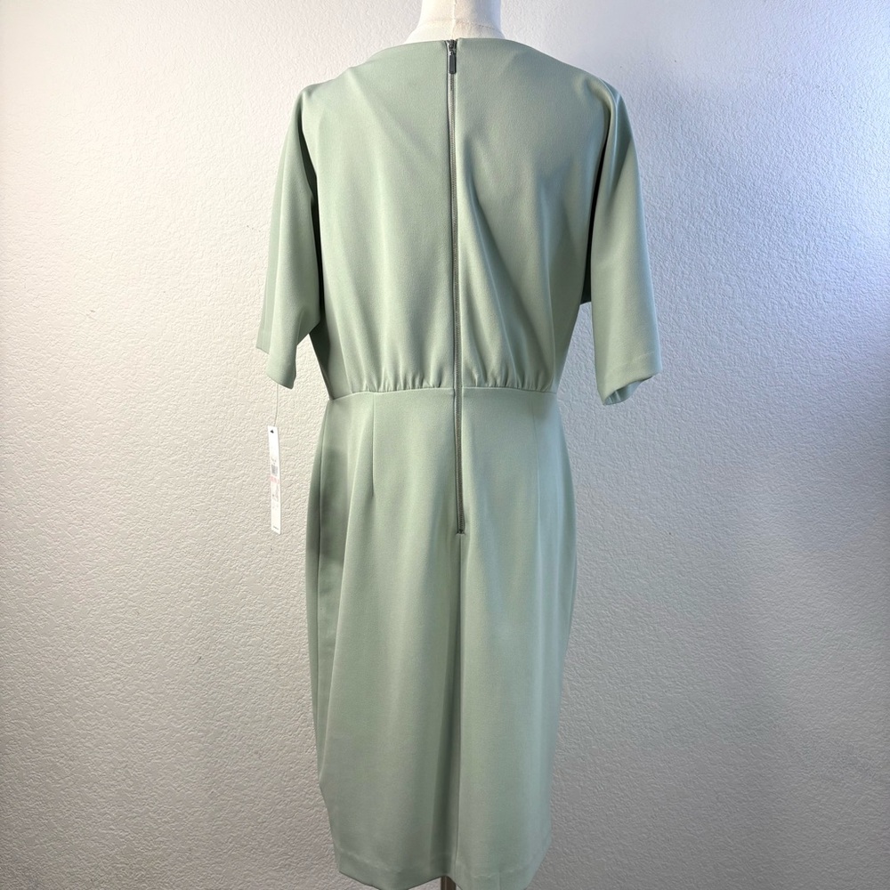 ✨Calvin Klein Sage Green Draped Sheath Dress Size 10 NWT ✨ - Picture 4 of 11